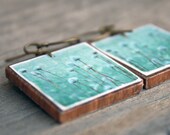 Modern classic jewelry . Nature photography earrings . Long dangle earrings . Handmade by The Paisley Mill . Grace