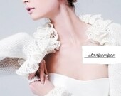 Cathedral Bridal Mohair Ivory Shrug for your wedding Knitting matchless  Long sleeved