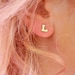 L Initial Stud Earrings Vintage 80s Gold Tone Monogram Personalized