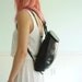 Leather Backpack - Black Patent - 90s Vintage