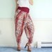 Tribal Drop Vintage 80s Bright Red Printed Hareem Pants OSFM