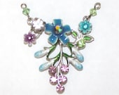 Flower Enameled Rhinestone Pendant - Supplies Bead - Supplies Pendant - Jewelry Pendant