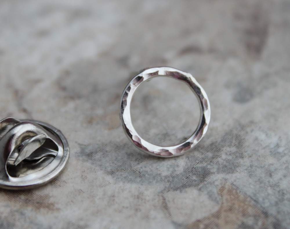Sterling Circle Tie Tack, Fathers Day, Gift for Him, Gift for Dad, Men's Jewelry