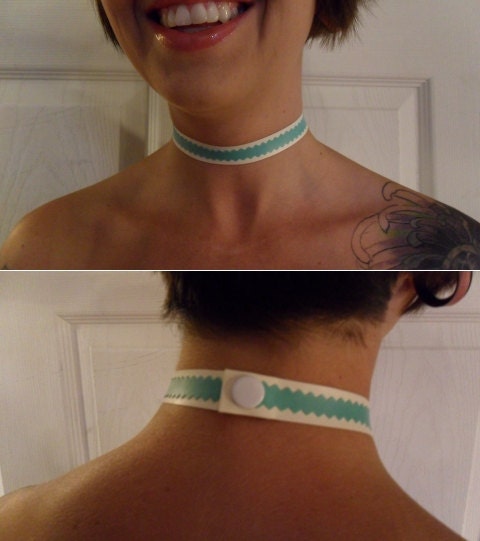 Adala Clothing Latex Choker, Two Colors of Your Choice