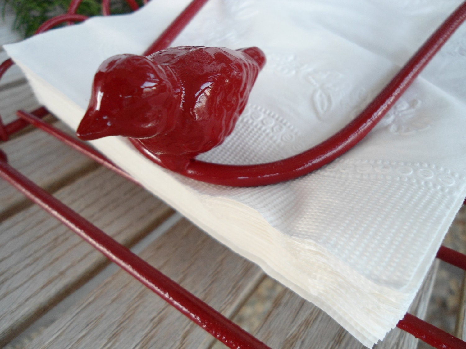bird napkin holder, shabby chic, spring decorating, mother's day, outdoor dining