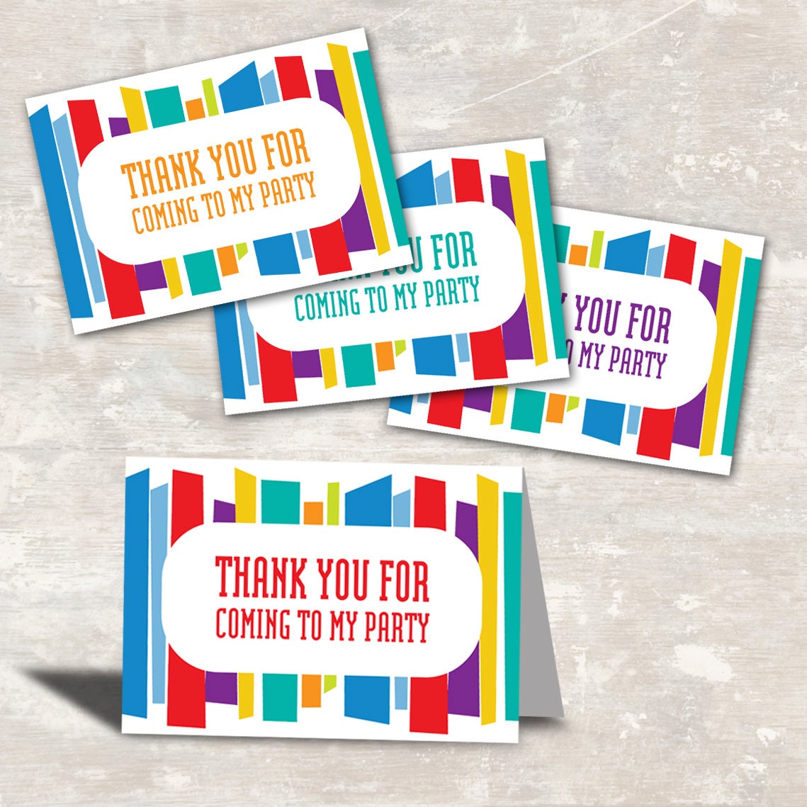 PRINT & SHIP Mod Stripe Birthday Party Favor Bag Toppers (set of 8) Il_570xn