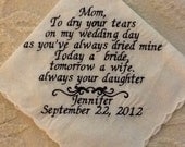 Mother of the Bride Personalized Embroidered Handkerchief