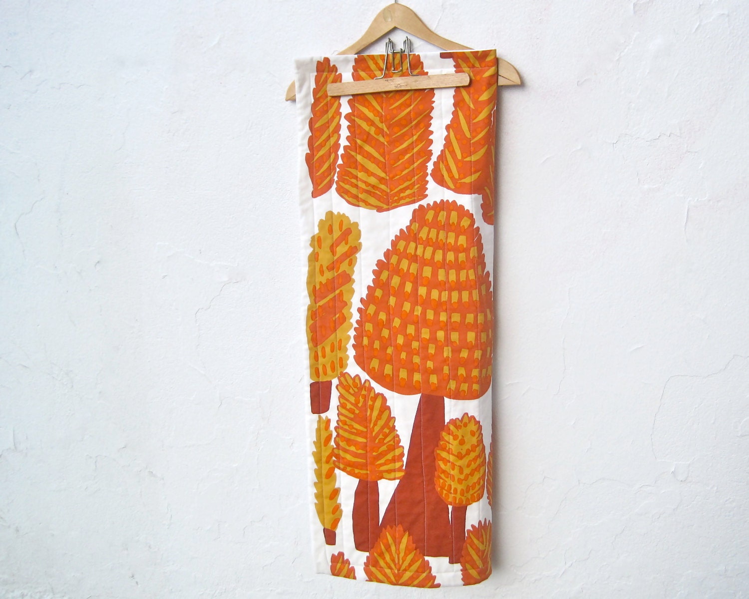 BABY QUILT Marimekko gold rust forest trees with organic cotton / modern kids bedding (ONLY 2 - Ready to Ship)