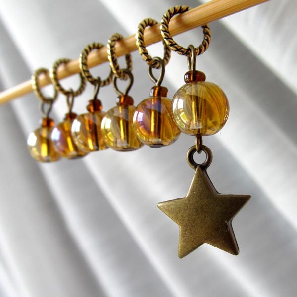 Shine On - Six Handmade Stitch Markers - Fits Up To 5.0 mm (8 US) - Limited Edition