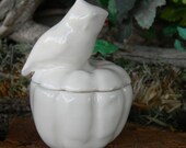 Owl on Pumpkin Salt Dish Bowl  Ash Tray   Vintage  Style Ceramic glazed desk sized, coin holder, ring bearer dish, jewelry