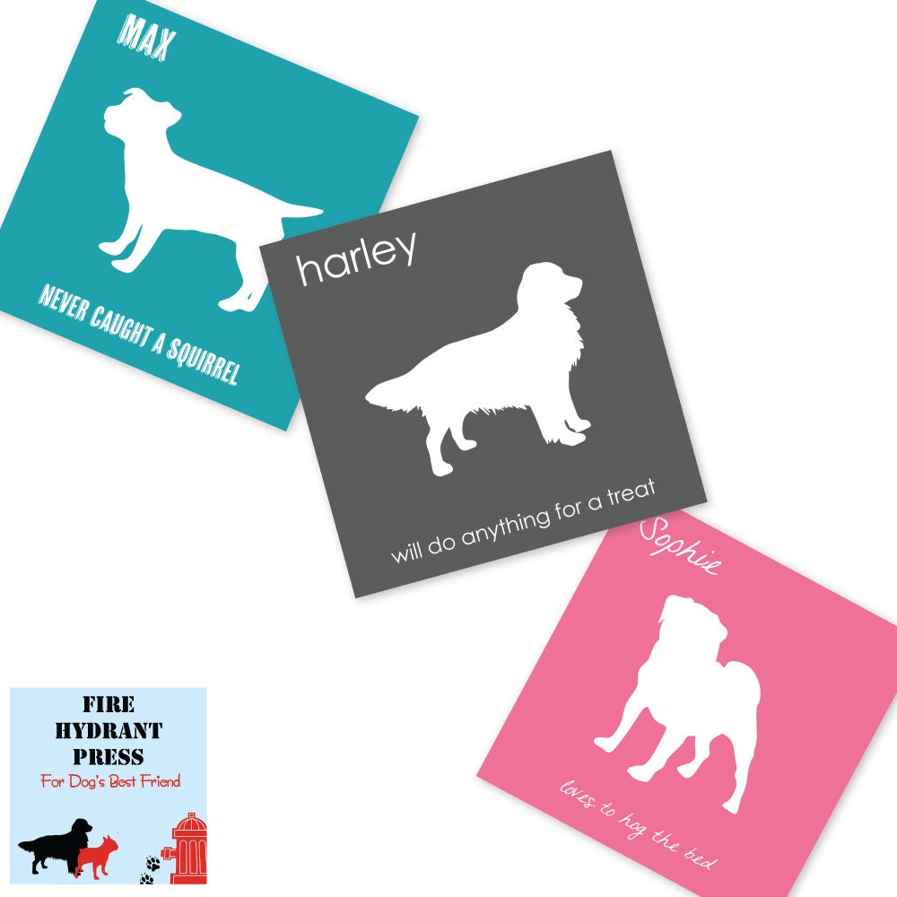 Personalized Dog Silhouette Canvas Wrap 12 x 12 inch Wall Hanging