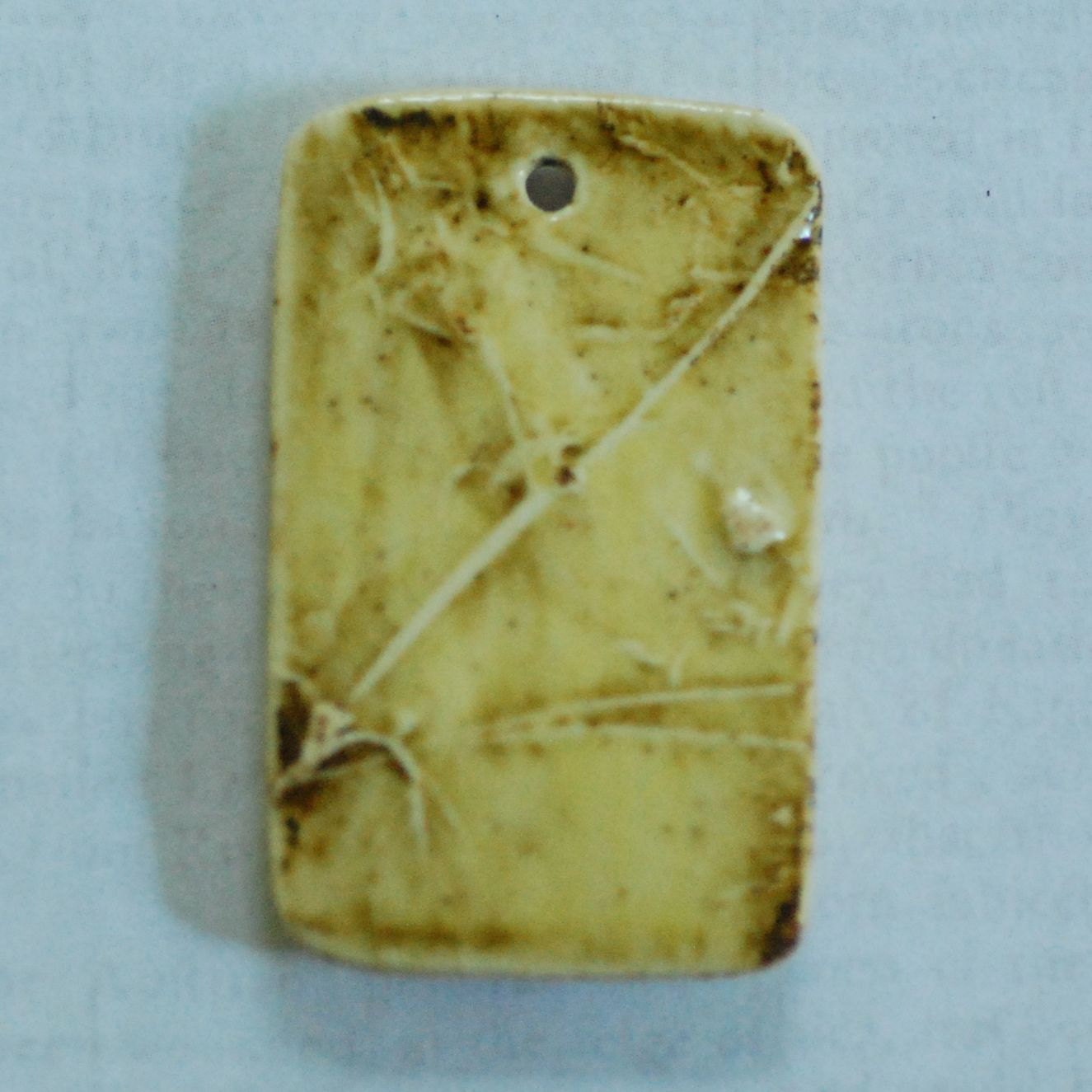 Nature Impression Porcelain Ceramic Pendant Rustic Yellow Brown Autumn Color