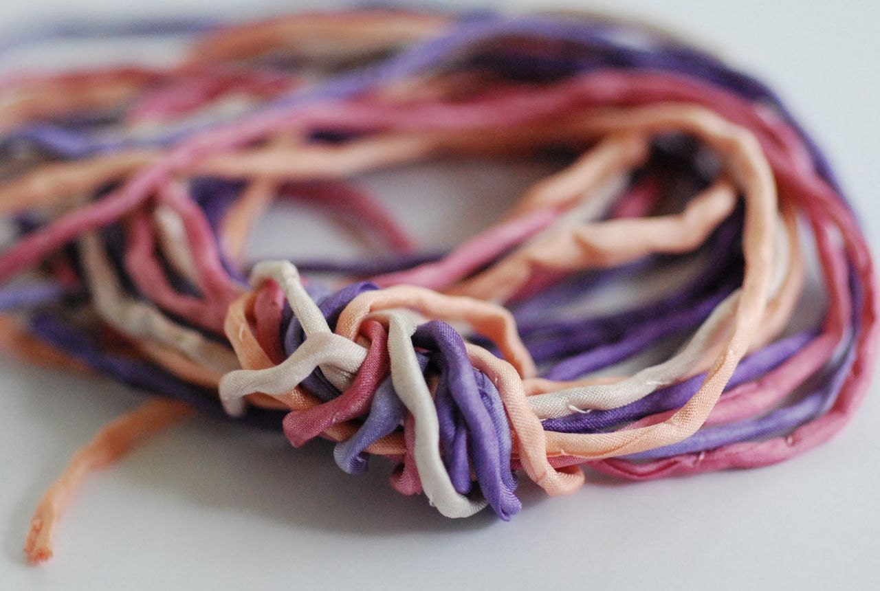 Silk Ribbons: Ice Cream Sorbet Inspired Silk Bundle of Five 2mm Silk