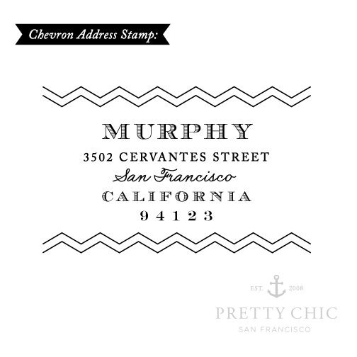 Chevron Custom Address Stamp - Custom Stamp by Pretty Chic