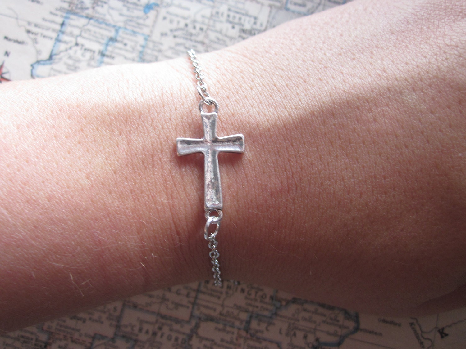 The Regina Bracelet - Sideways Cross Necklace