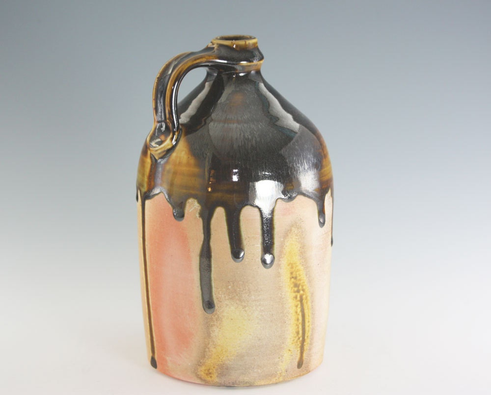 Perfect Whiskey Jug in Wood Ash and Tenmoku (Brown)