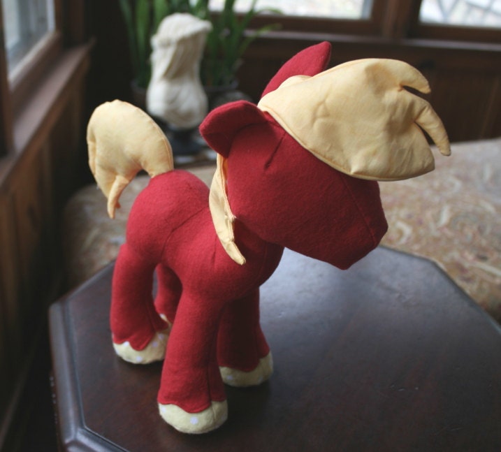 Physical Copy, Stallion Plush Sewing Pattern with Unicorn Horn, Pegasus and Bat Wings (Plushie, Pony, Stuffed Toy)