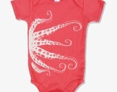 Organic Baby Onesie OCTOPUS Tentacles - american apparel (3 Colors)  - FREE Shipping