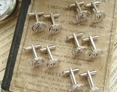 GROOMSMEN GIFTS Set of 5 Music Cufflinks. Vintage Sheet Music Wedding Cufflinks. Antique Silver Cuff Links. Sheet Music Jewelry.