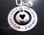 Personalized Necklace - Hand Stamped Mommy Jewelry - Stamped Around My Heart