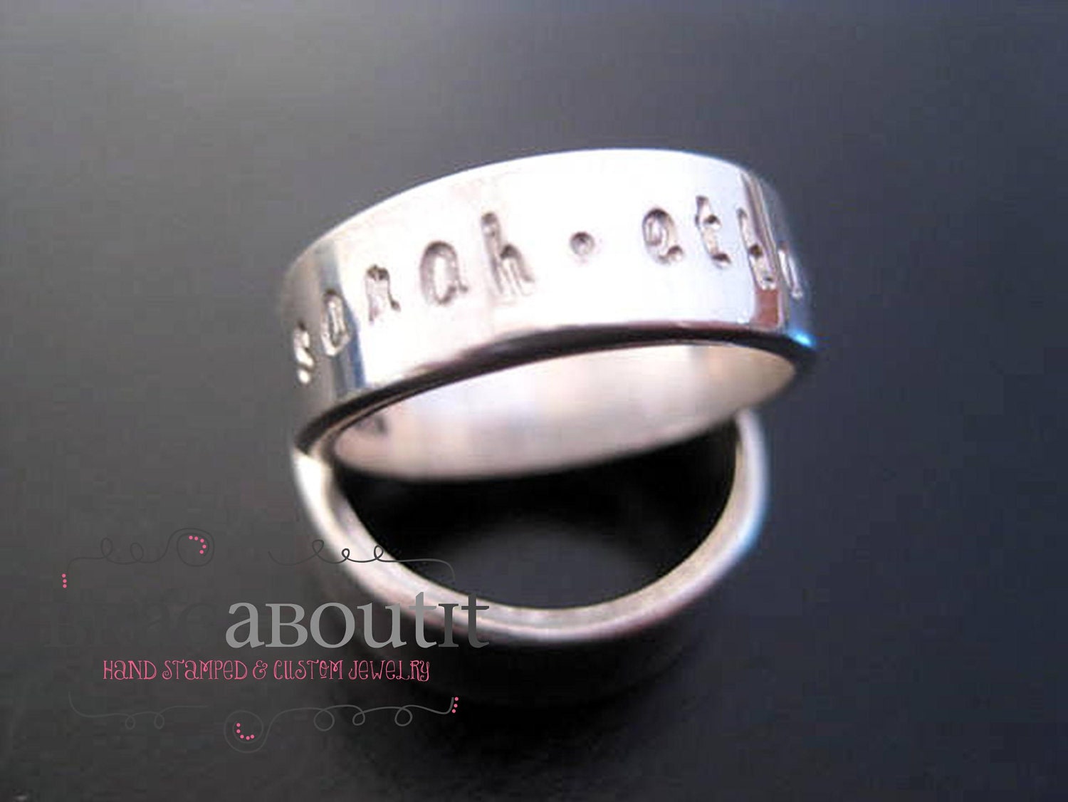 Personalized Ring - Hand Stamped Sterling Silver Ring -  Brag Band - SIZE 7