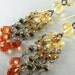 Mixed Metal Citrine, Pyrite, and Quartz Dangle Earrings