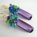 Amethyst Baguettes, Peridot and Quartz Gemstone Lux Earrings