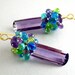 Amethyst Baguettes, Peridot and Quartz Gemstone Lux Earrings