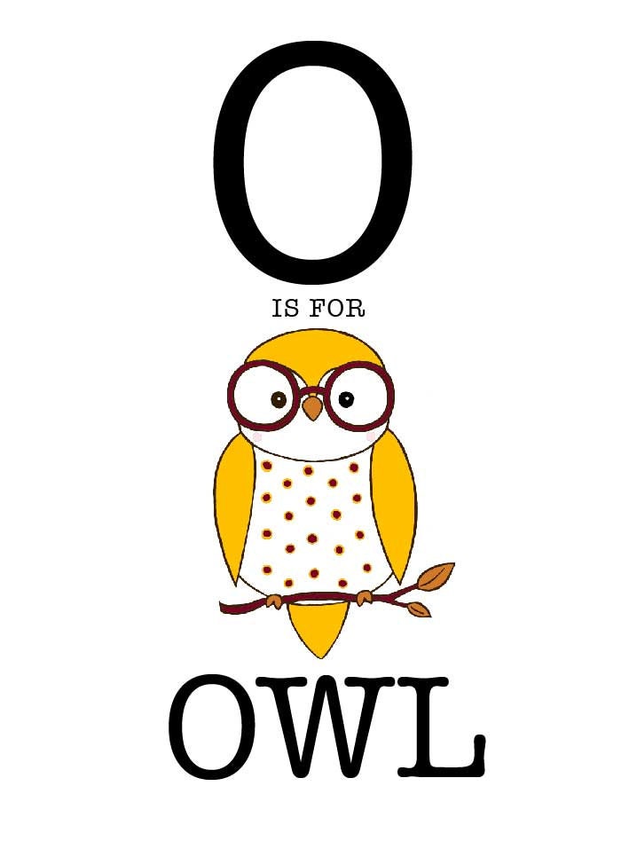 O is for Owl 8 x 10 Art Print