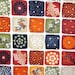 Medium Cotton Zipper Pouch - Floral Sampler in Mini Squares