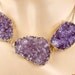 Purple Druzy Necklace Amethyst Crystal Geode Large Crystal Slice Statement Necklace Lavender Gold Luxury Fall Fashion