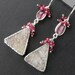 ON SALE - 40% OFF - Druzy Earrings Dangle Earrings Beige Greige Jasper Slice Pink Sapphire Luxury Fall Fashion Beach Wedding -Roses