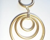 hold for carline Vintage reconstructed three circle gold hipster rope chain necklace