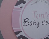 Chevron Print BABY SHOWER Door Sign Personalized - You choose the colors