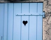 Paris Photography - Montmartre Baby Blue Door with Heart - Paris, France 8x10 Photograph - French Home Decor  - Paris wall art - romance