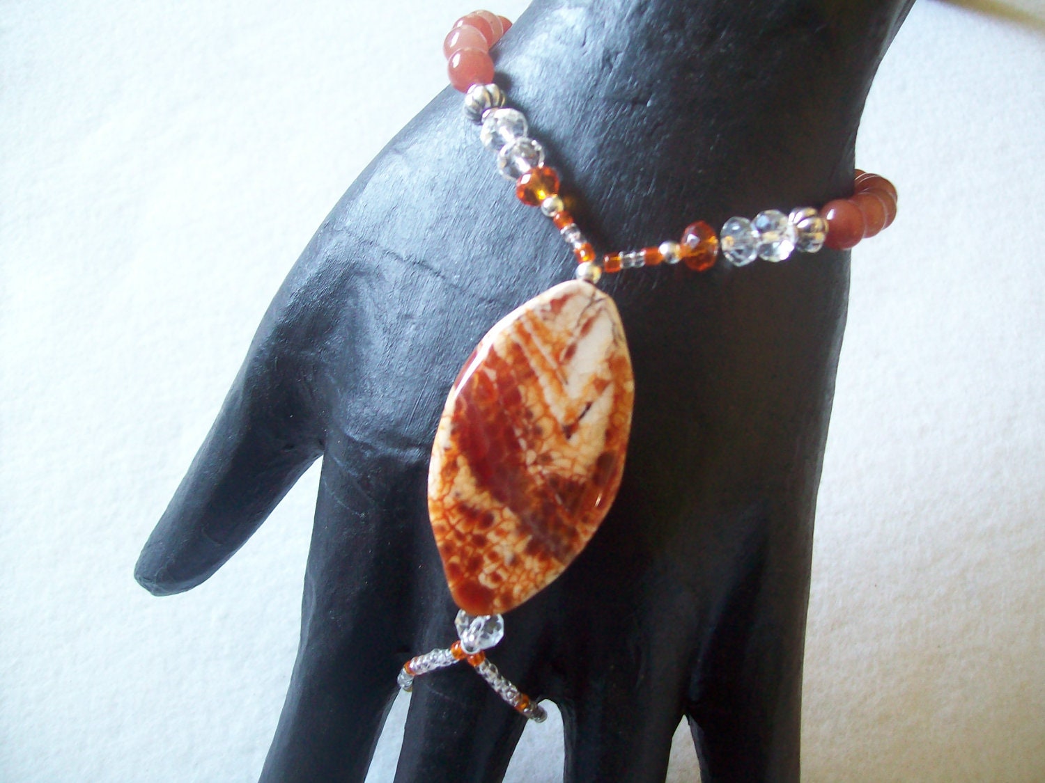 FIRE AGATE Fingerbracelet small, medium and large
