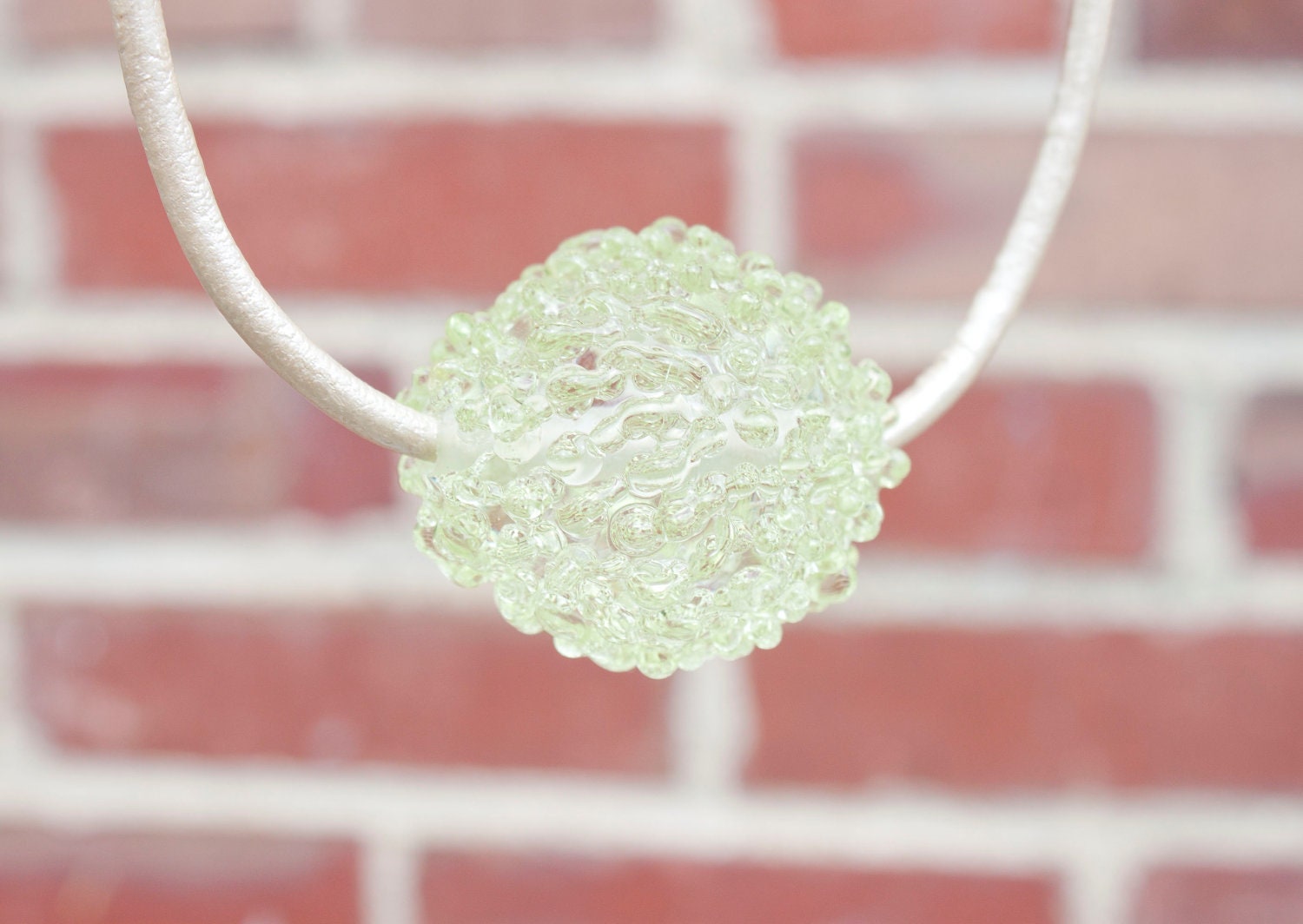 SALE - Glass Cluster Chunk Bead Necklace - Yellow