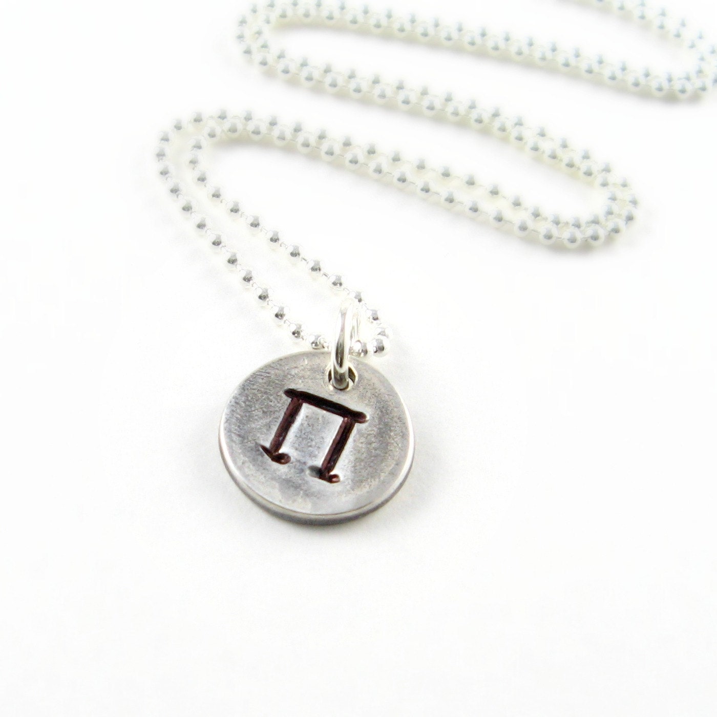 Silver Pi Necklace Math Teacher Appreciation Gift Greek Letter Necklace Math Geek Necklace College Student Eco Friendly Necklace