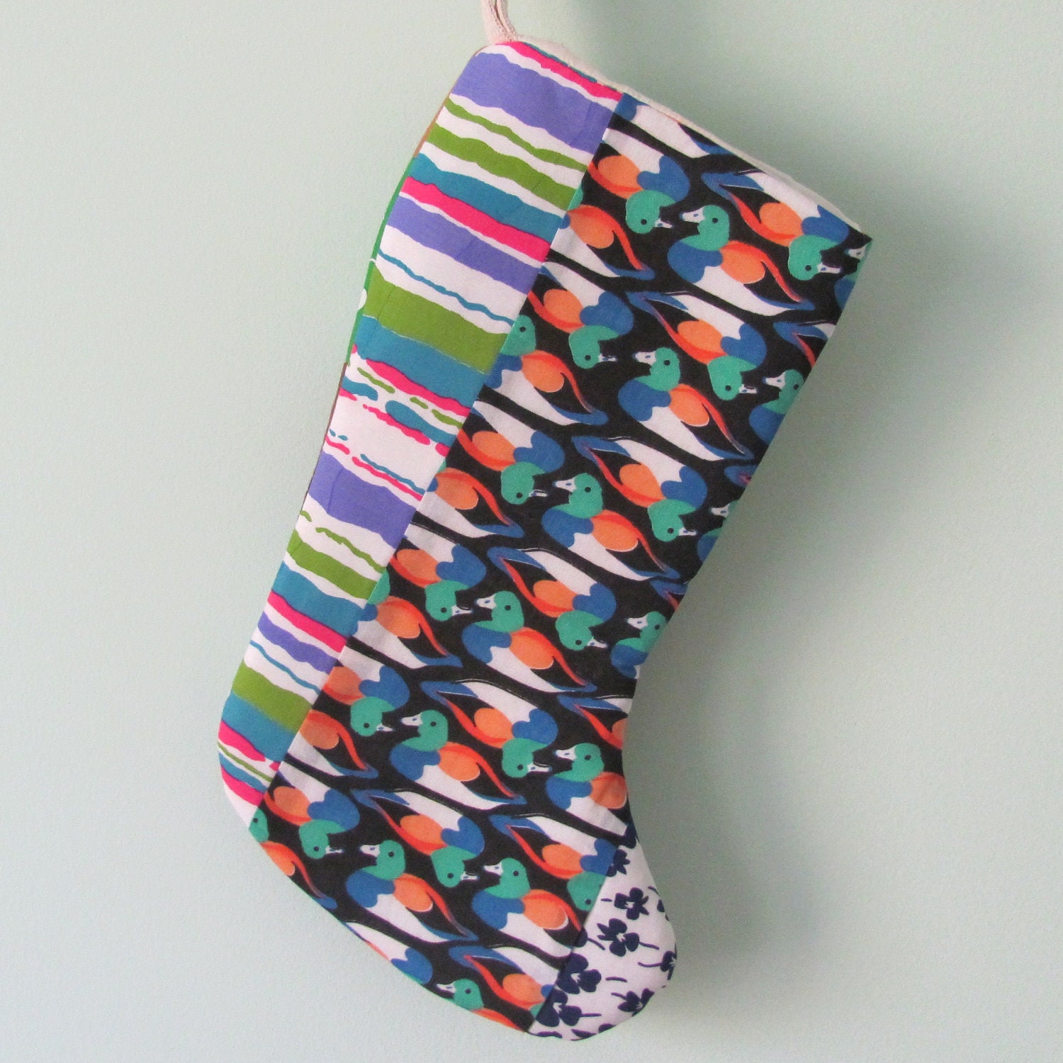 Christmas Stocking Made from Vintage Quilt Top