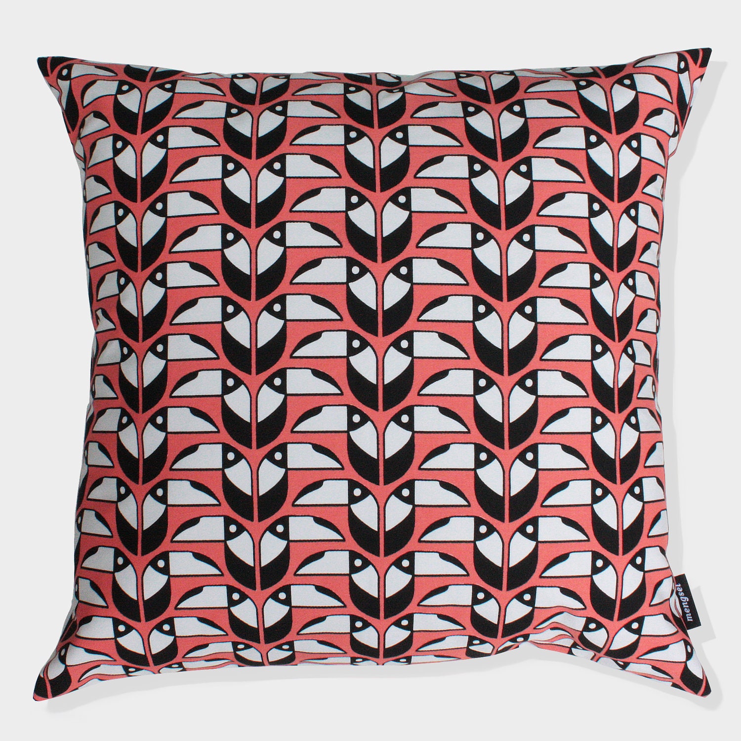 Toucans throw pillow 50x50cm - coral