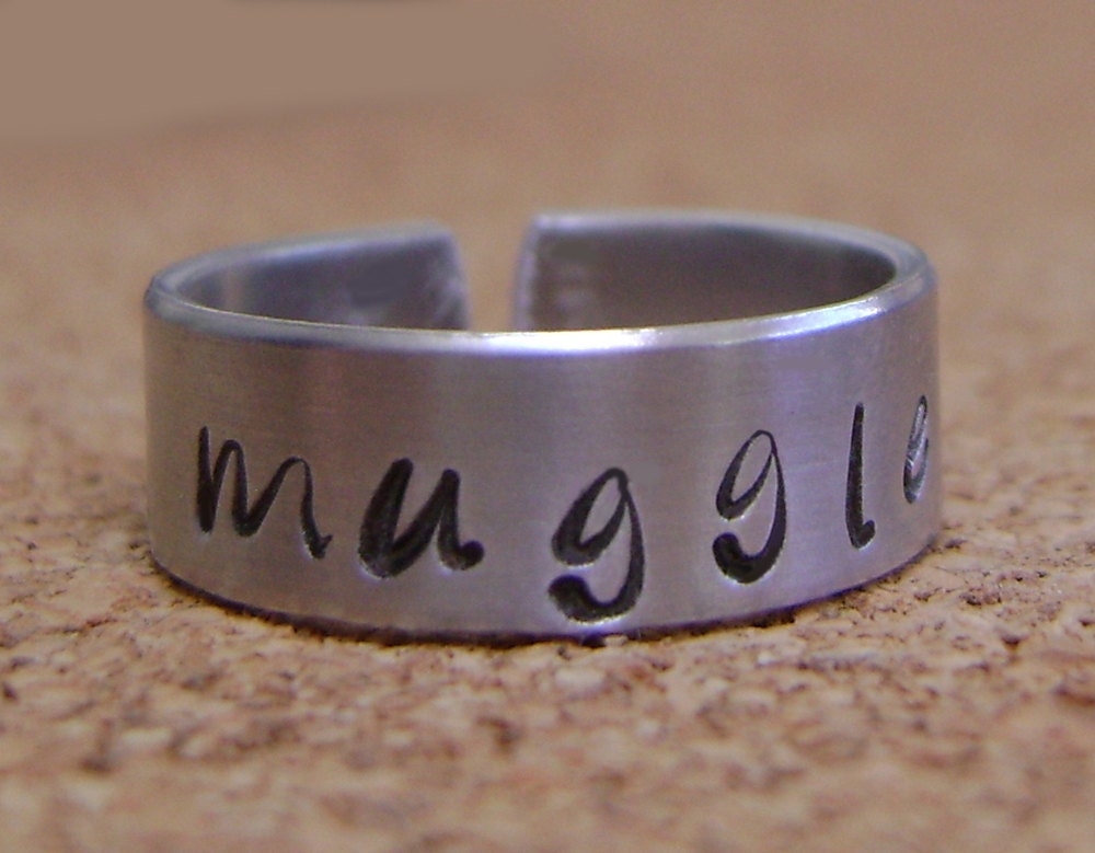 Harry Potter Inspired MUGGLE Hand Stamped Ring