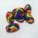 Polymer Clay Beads - Crayon Rainbow Colors in Striped Swirled Oval Handmade Beads
