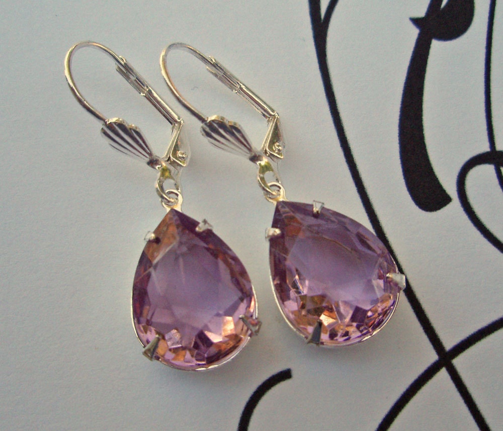 Bridesmaid Jewelry Purple Earrings Lavender Earrings Wedding Accessories CAMBRIDGE Lavender