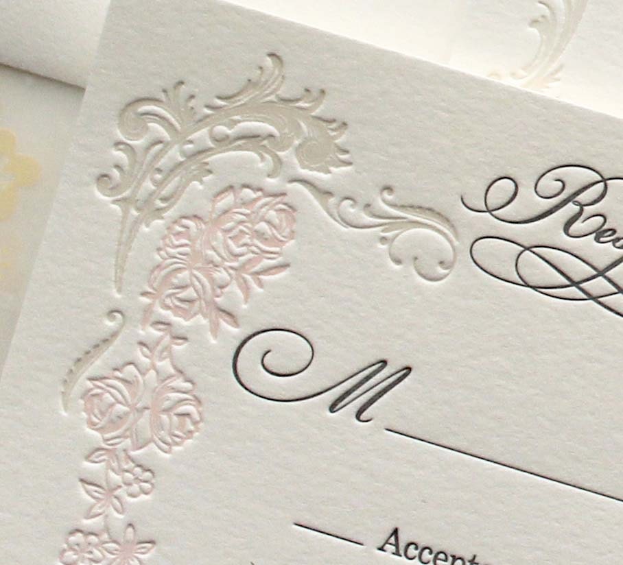 Versailles -  SAMPLE Letterpress Wedding Invitation