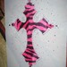 Diy Hot Pink and Black Zebra Faux Fur & Crystal Heat Transfer