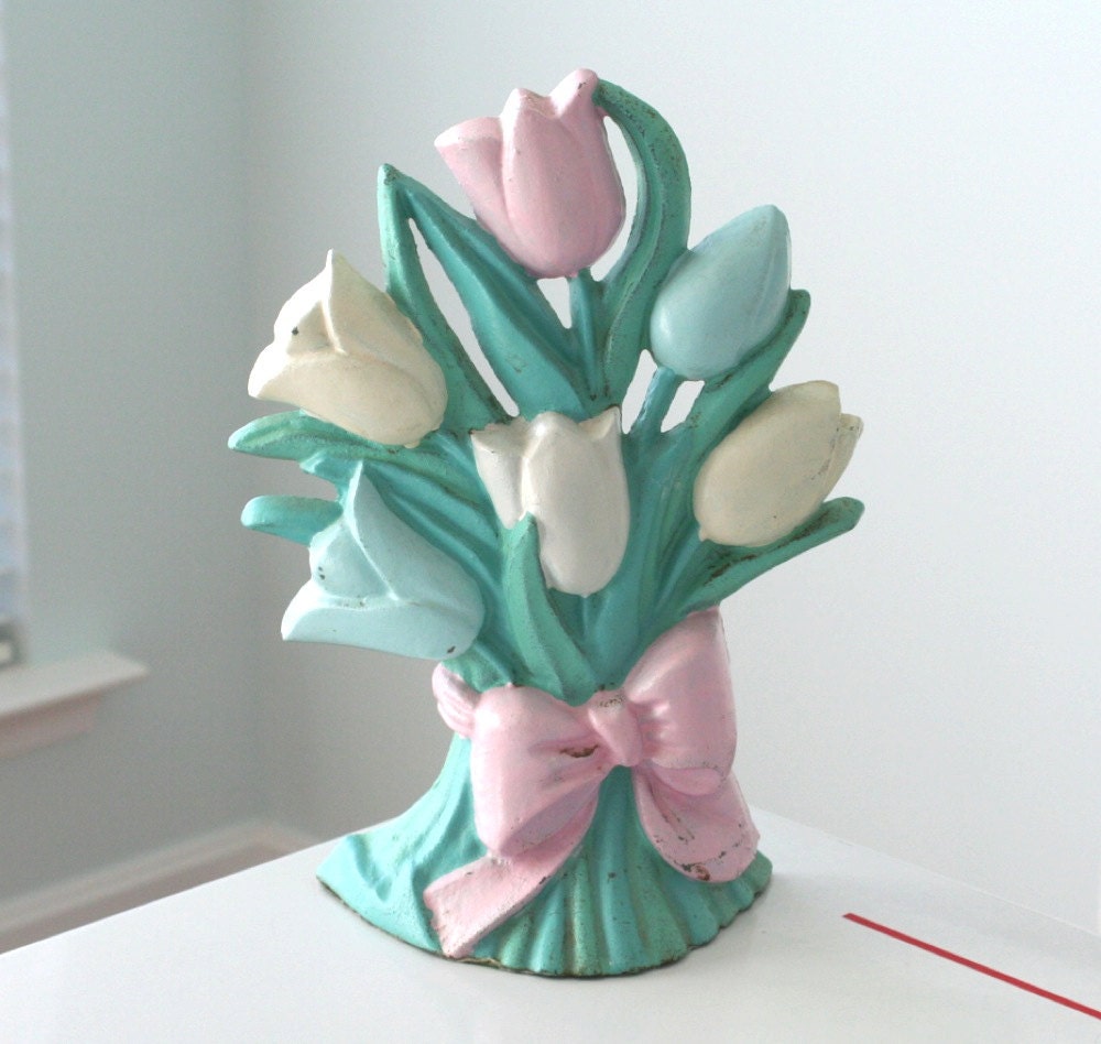 Bouquet of Tulips Cast Iron Door Stop