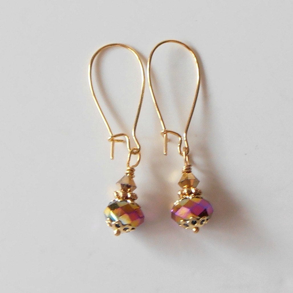Bridesmaid Jewelry Beaded Earrings Peacock Jewelry Crystal Dangle Earrings Dainty Drops Bridesmaid Earrings Peacock Wedding Jewelry