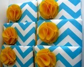 Blue and White Chevron Wristlet Wallet Bridesmaids Gift - Clutch Bag Womans Fashion