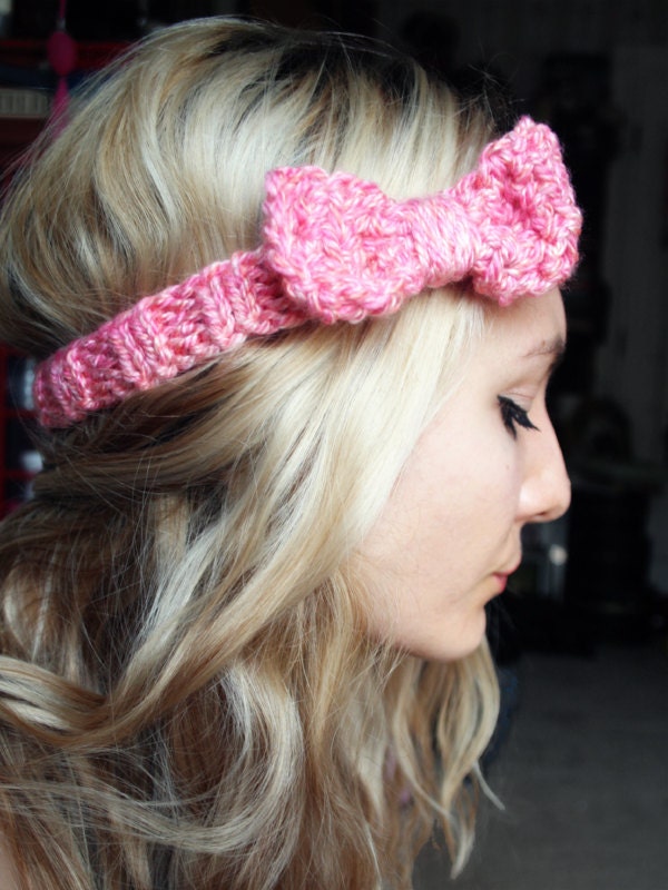 READY to SHIP -  Harlow Large Bow Headband in Pink Dawn