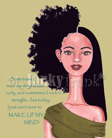 Indecision--- African American Natural Hair Afro Print